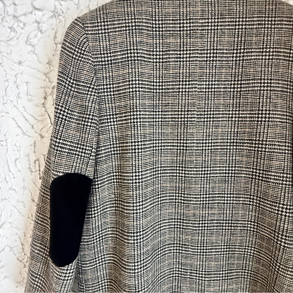 Field Manor Wool Blazer Size 10 I Houndstooth Wool Jacket I Classic Tailored - Picture 13 of 15